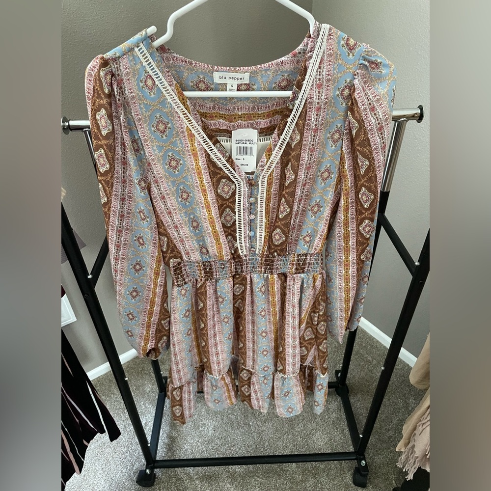 Blu Pepper Long Sleeve Western Dress - Dry Goods